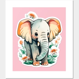 Adorable Baby Elephant: Cute and Charming Posters and Art